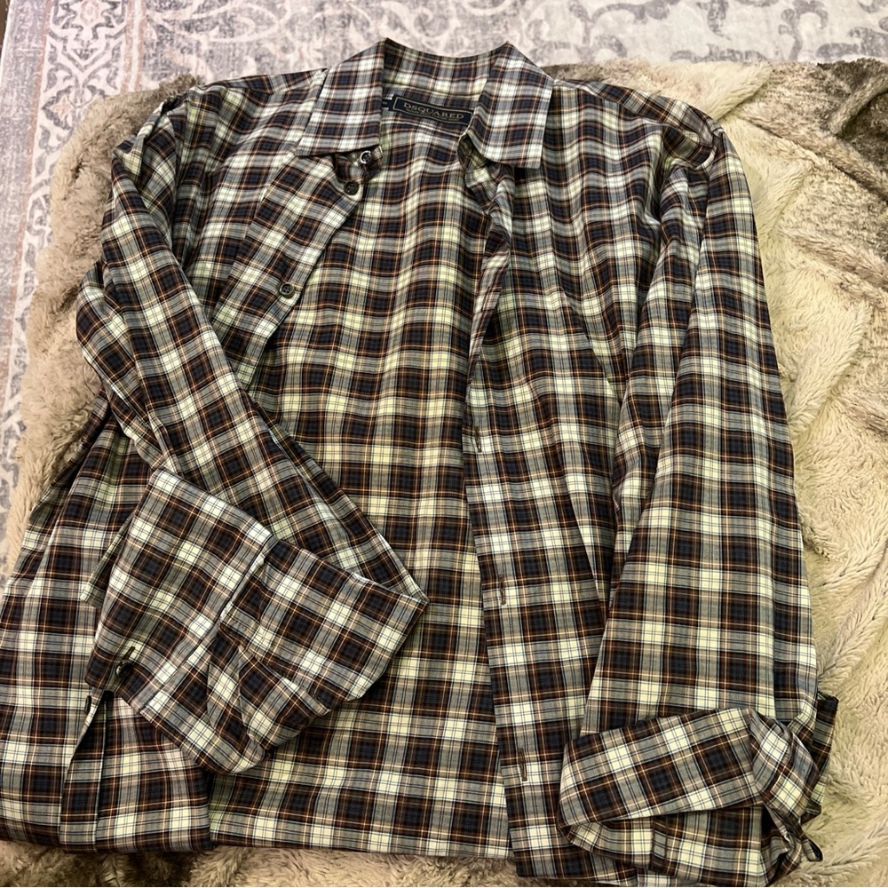 Dsquared Checkered Button Down Collared Shirt Wit… - image 3